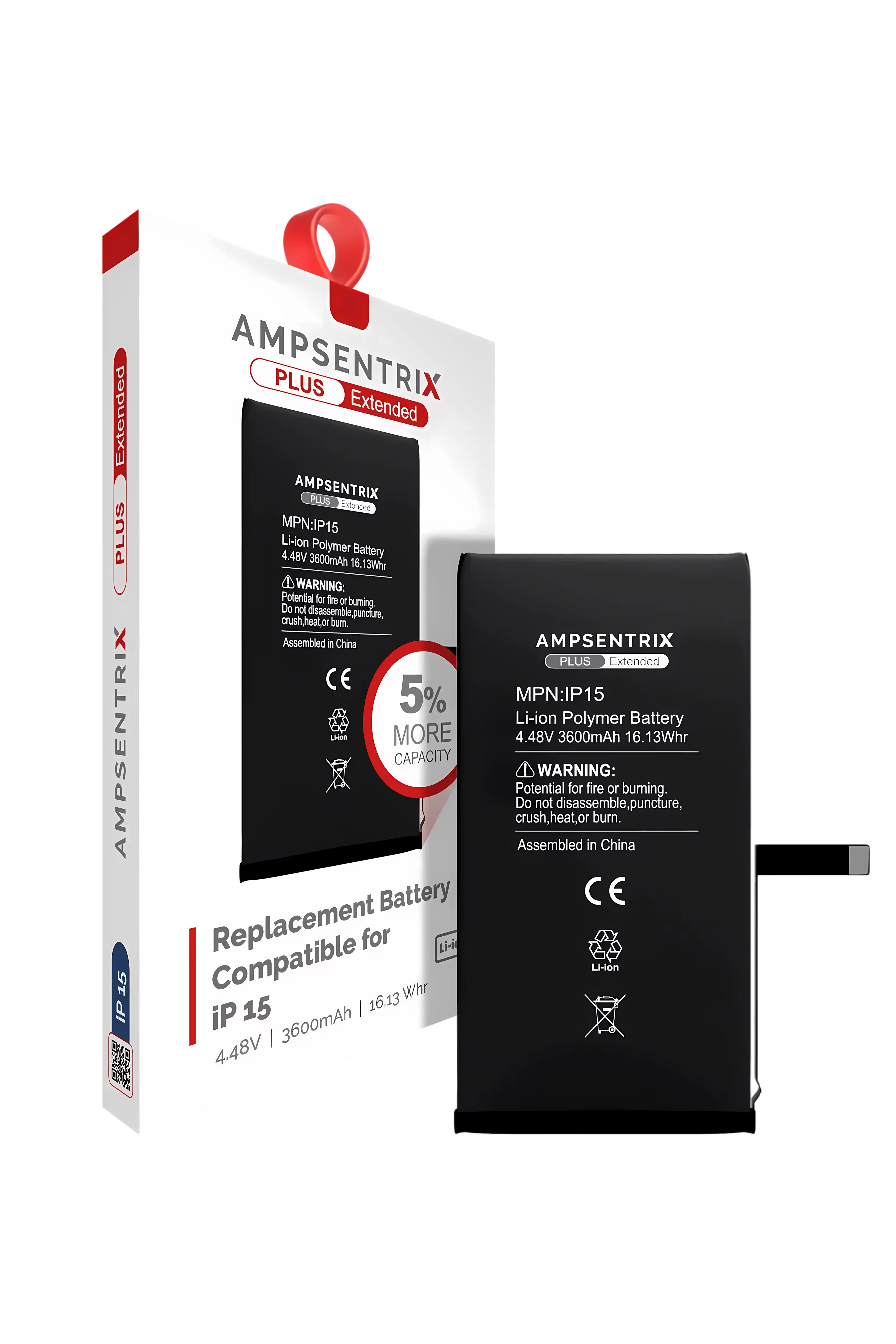 Batería AmpSentrix para iPhone 15