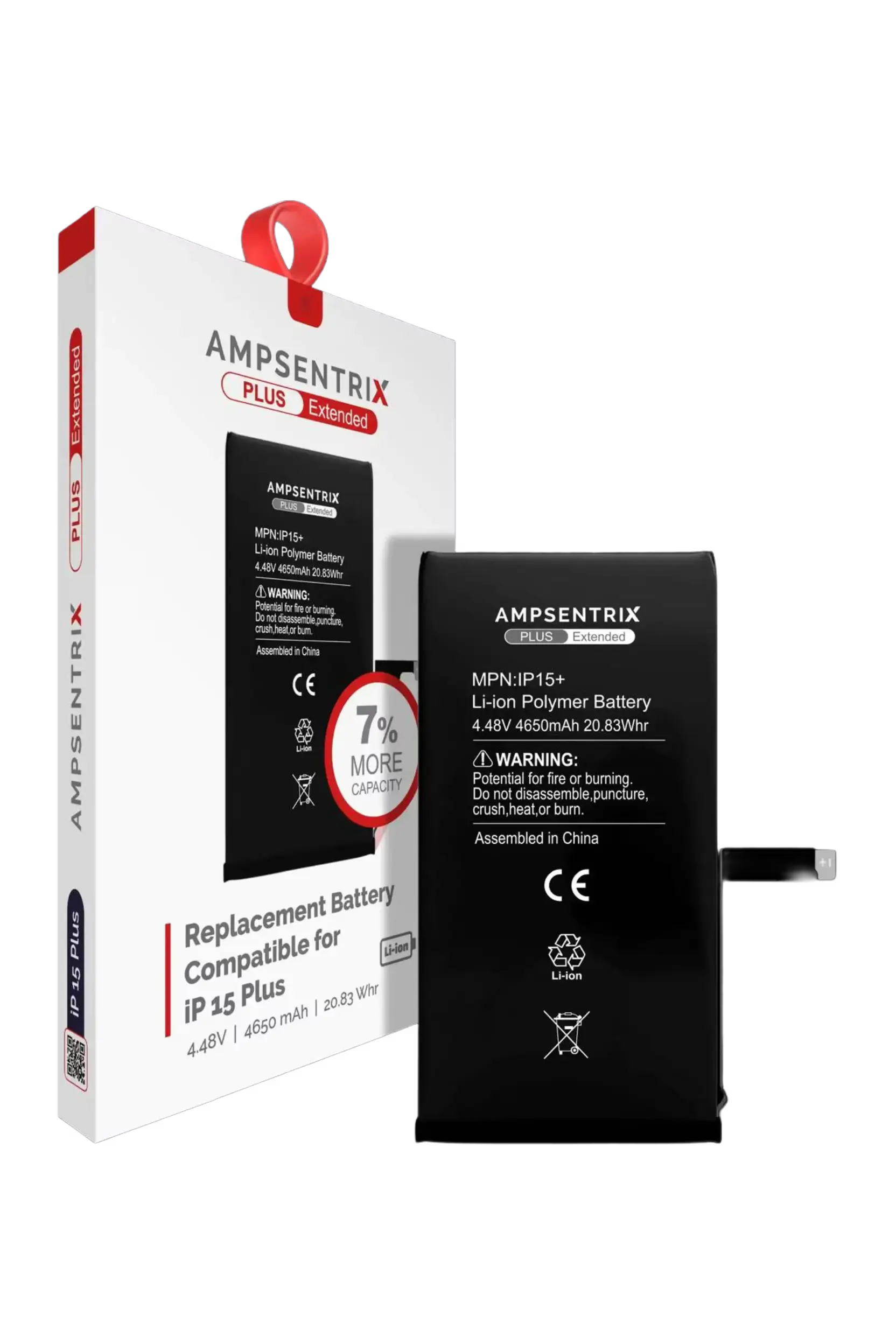 Batería AmpSentrix para iPhone 15 Plus