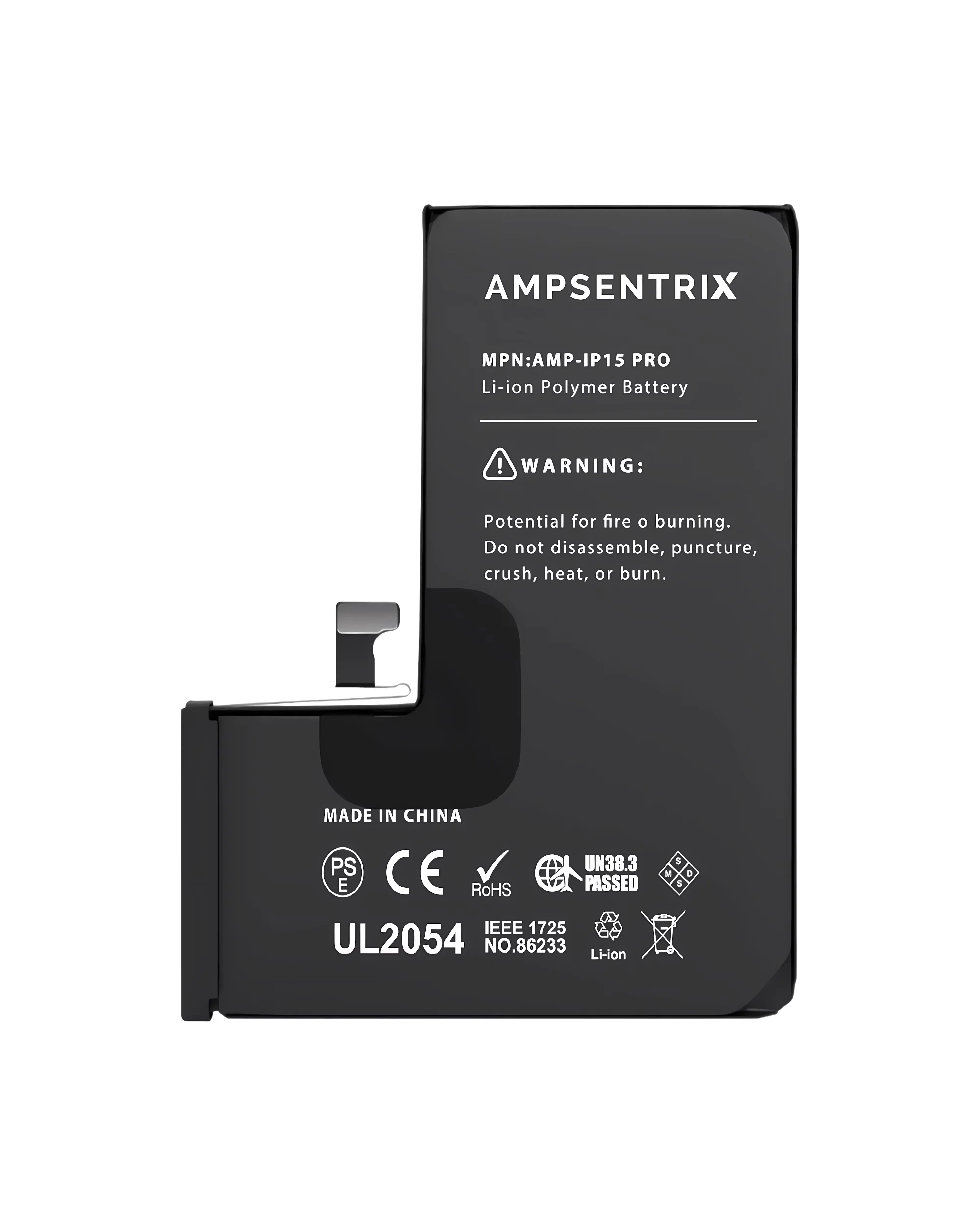 Batería AmpSentrix para iPhone 15 Pro - vista 2