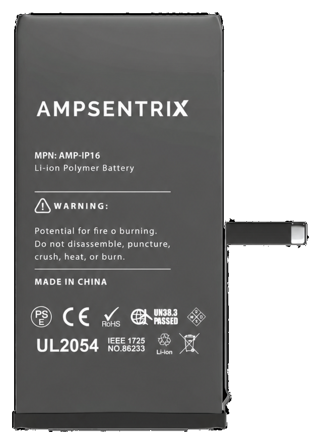 Batería AmpSentrix para iPhone 16 - vista 2