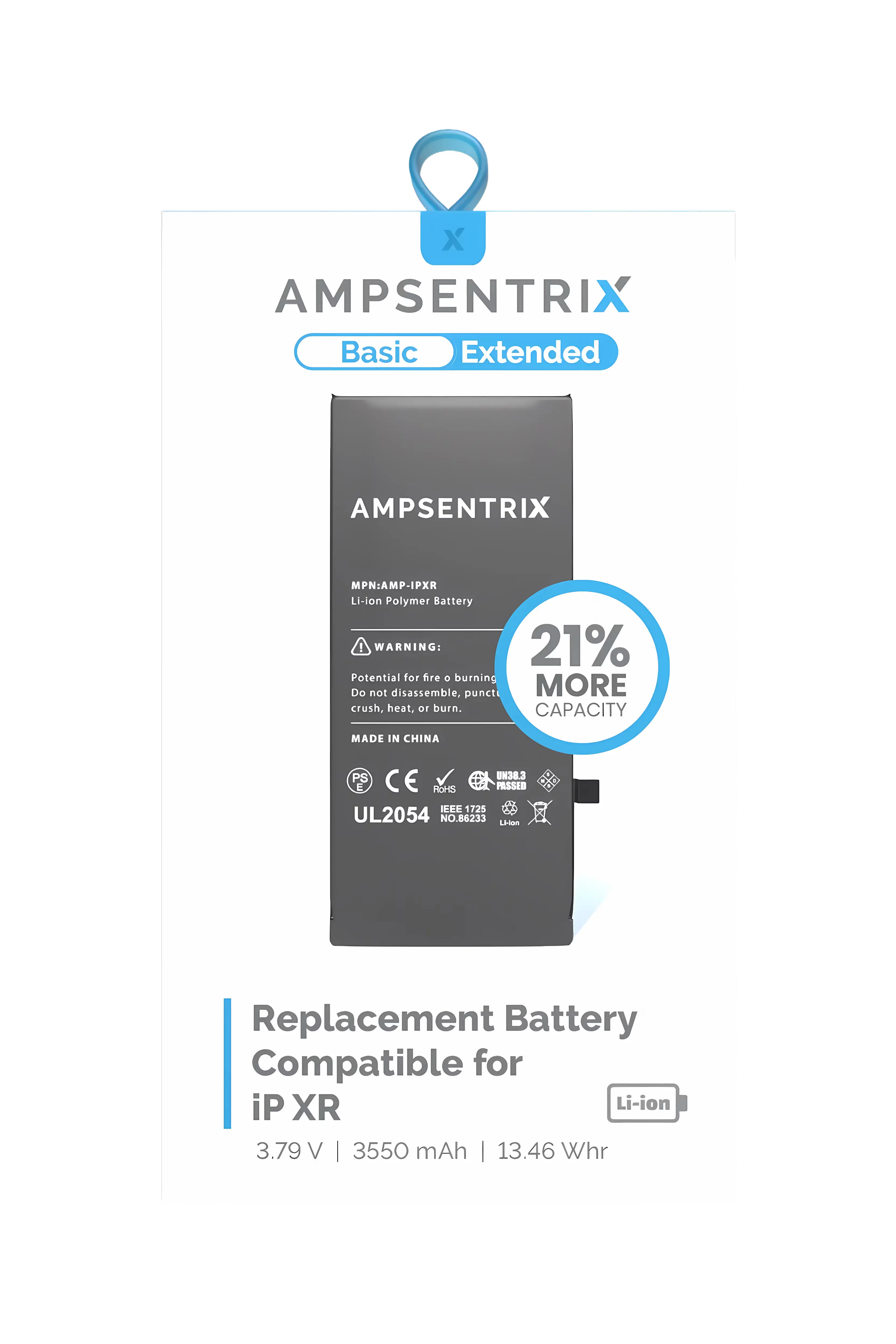 Batería AmpSentrix para iPhone XR - vista 2