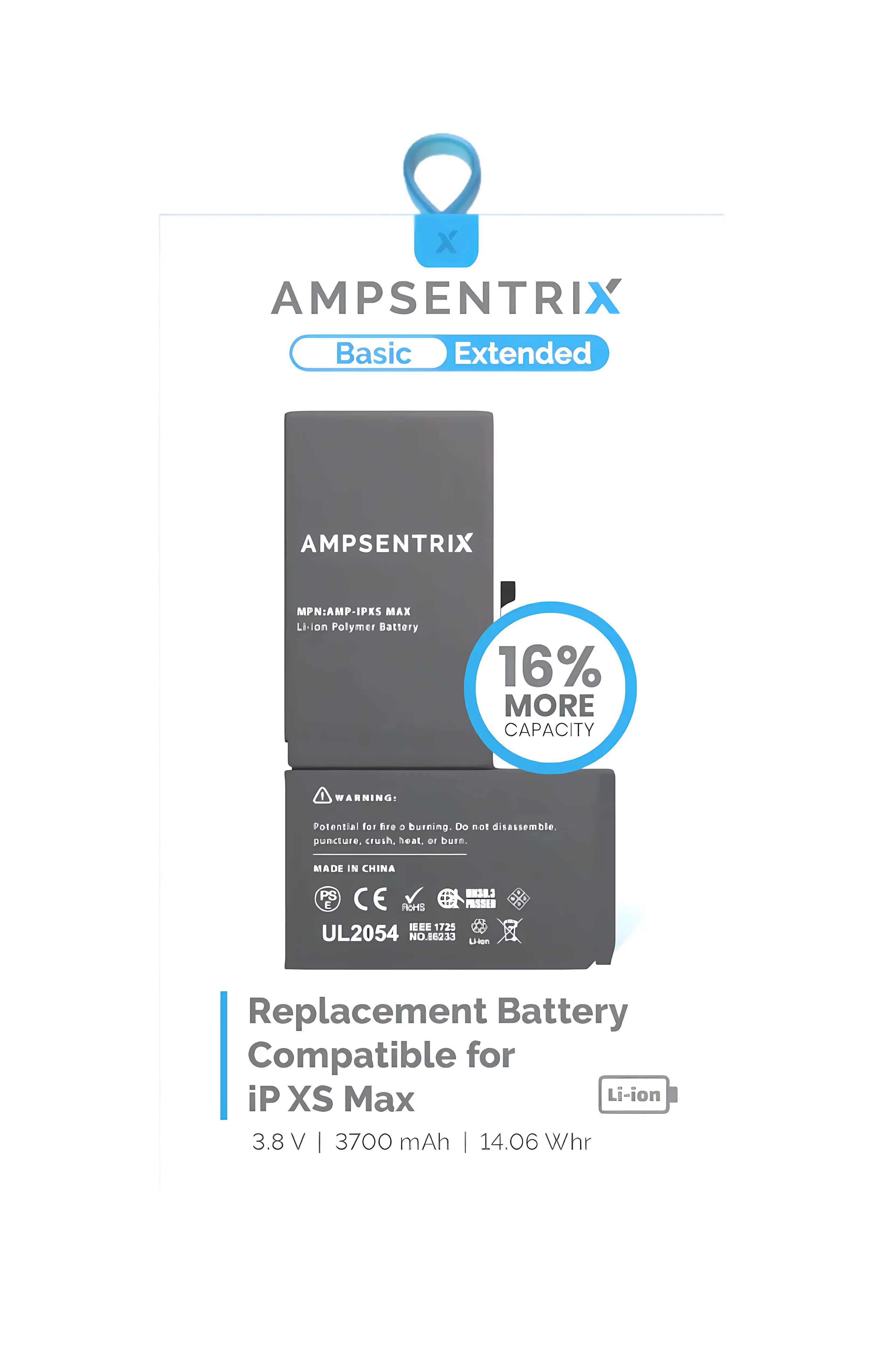 Batería AmpSentrix para iPhone XS Max - vista 2
